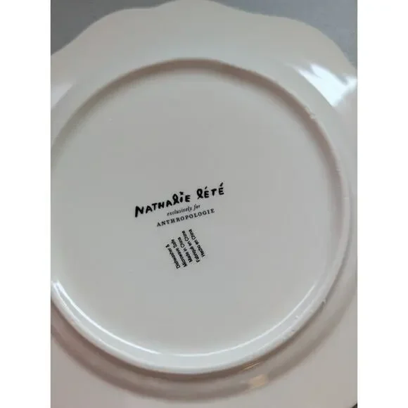 NEW Set of 4 Anthropologie Nathalie Lete Marais Stoneware Dessert Plates